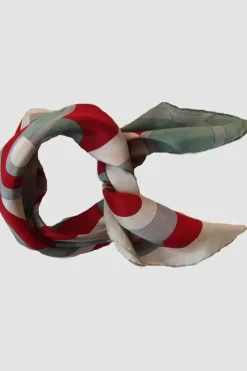 Danefæ Schals>Les Belles Vagabondes Mini Silk Scarf 70'S Bordeaux