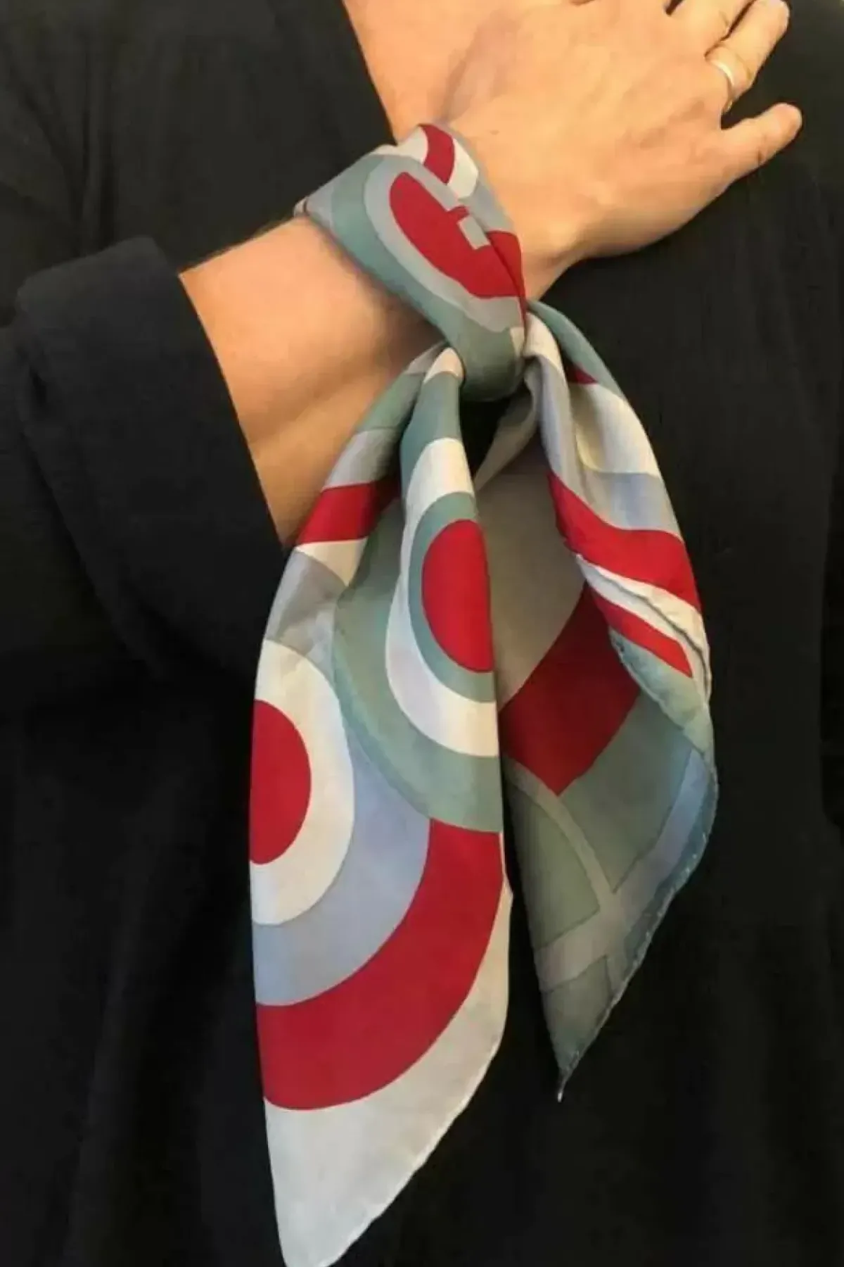 Danefæ Schals>Les Belles Vagabondes Mini Silk Scarf 70'S Bordeaux