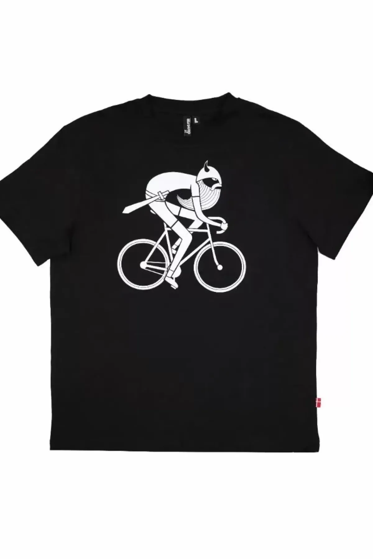 Danefæ T-Shirts>Mande Tee X Black Biking Viking (White)
