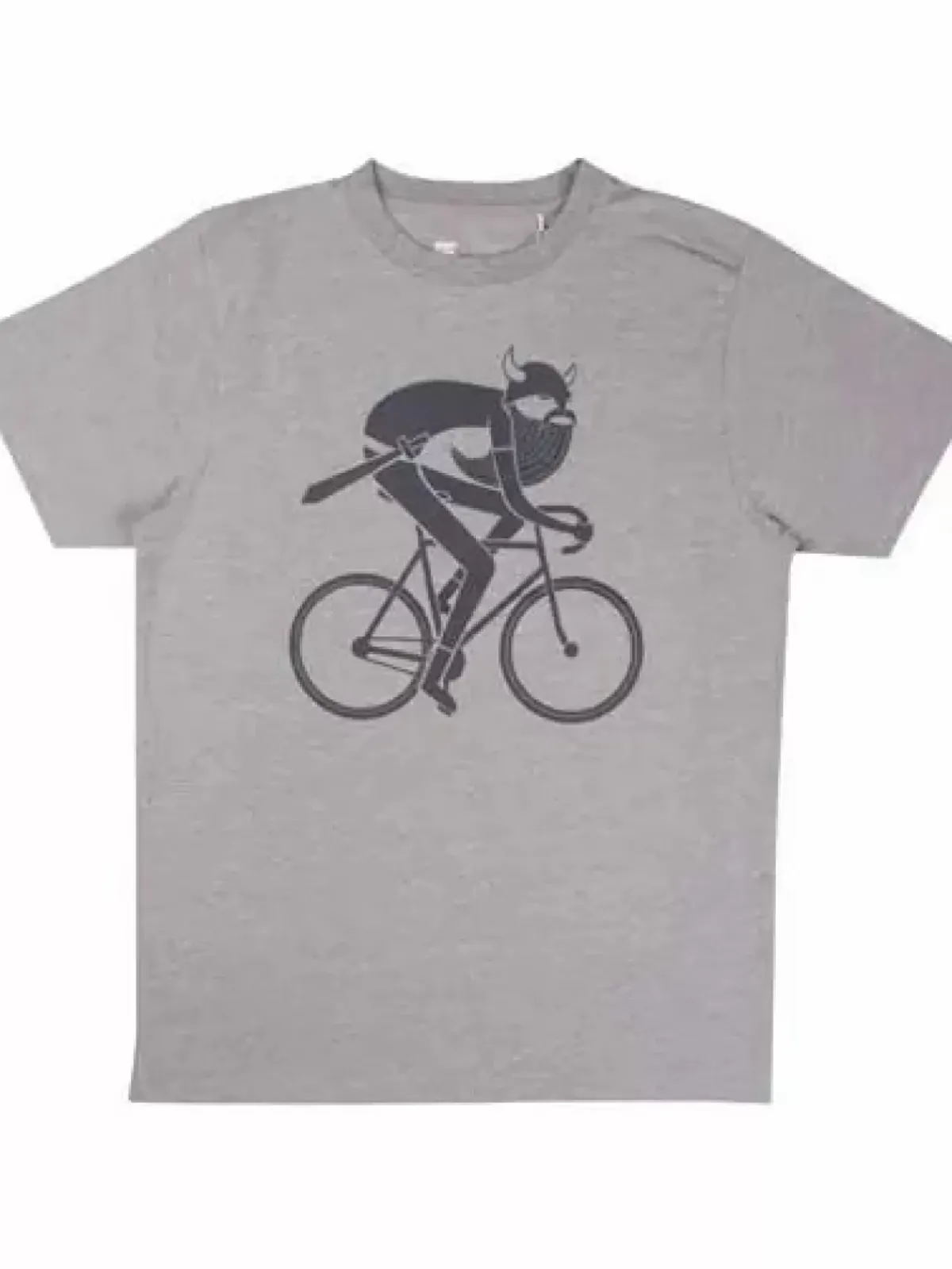 Danefæ T-Shirts>Mande Tee X Hthr Grey Biking Viking