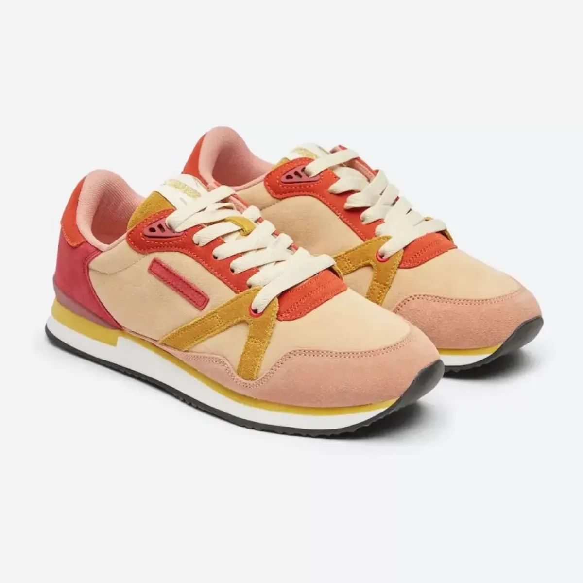 Danefæ Sneakers>M.Moustache Andre Running Sneakers Suede Rose Nude Jaune