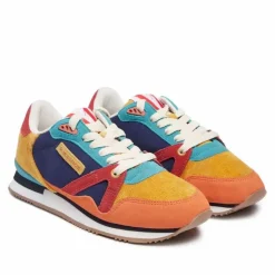 Danefæ Sneakers>M.Moustache Andre Running Sneakers Suede Orange Et Velours Cotele