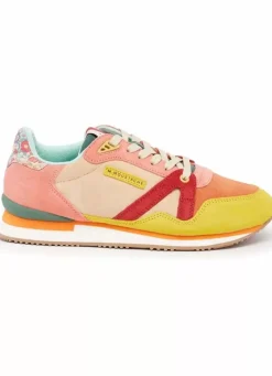 Danefæ Sneakers>M.Moustache Andre Running Sneakers Suede Jaune Orange Carmin