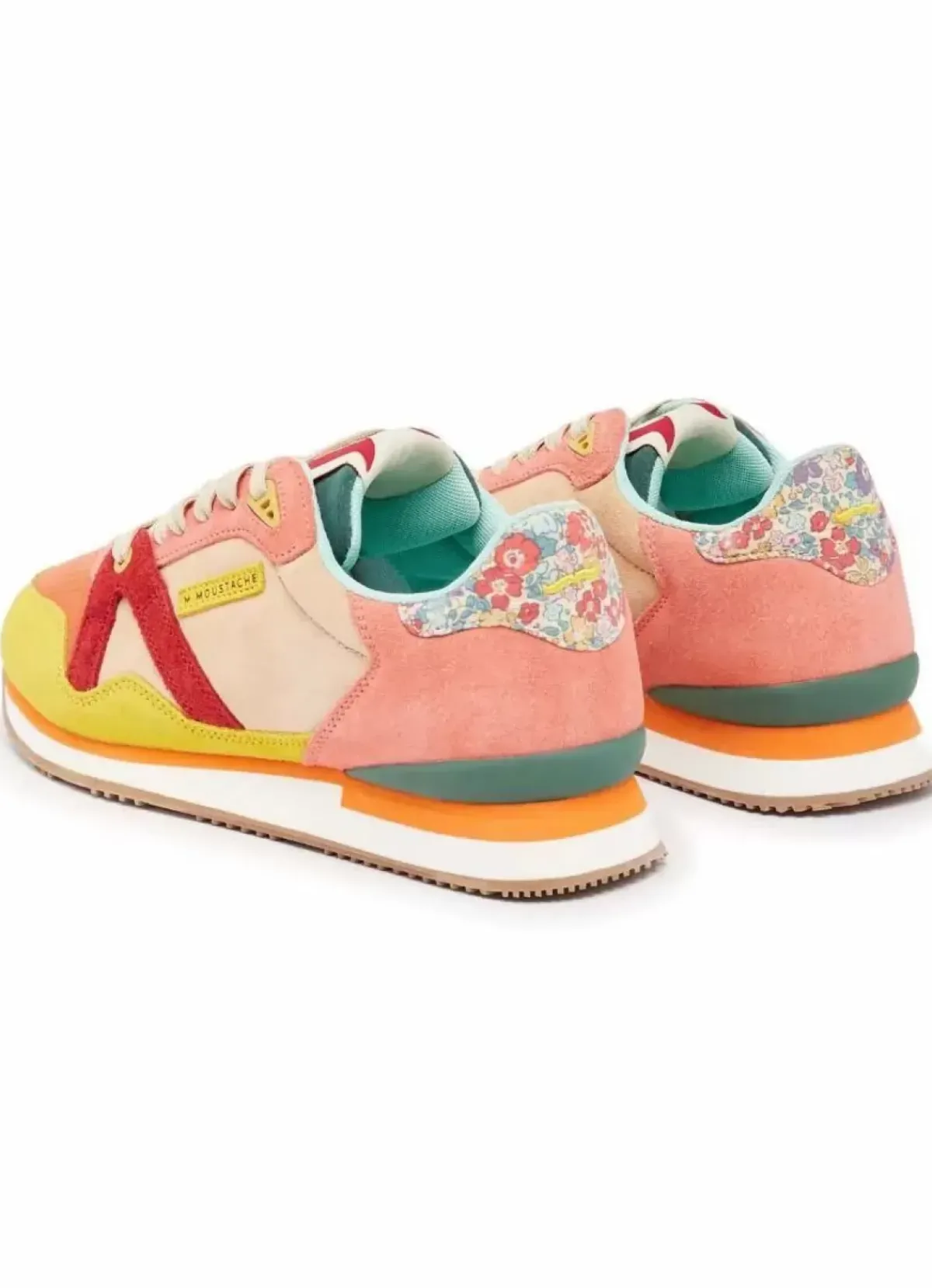 Danefæ Sneakers>M.Moustache Andre Running Sneakers Suede Jaune Orange Carmin