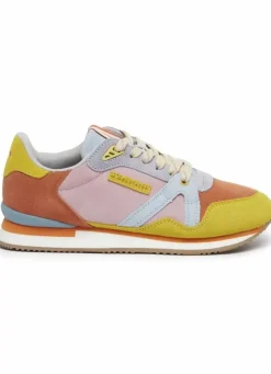 Danefæ Sneakers>M.Moustache Andre Running Sneakers Suede Jaune Orange Ciel