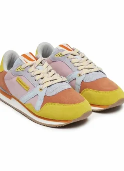 Danefæ Sneakers>M.Moustache Andre Running Sneakers Suede Jaune Orange Ciel