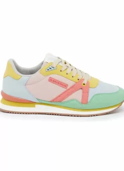 Danefæ Sneakers>M.Moustache Andre Running Sneakers Suede Vert D'Eau Ciel Saumon