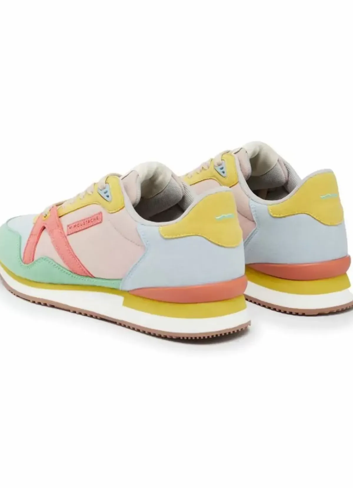 Danefæ Sneakers>M.Moustache Andre Running Sneakers Suede Vert D'Eau Ciel Saumon