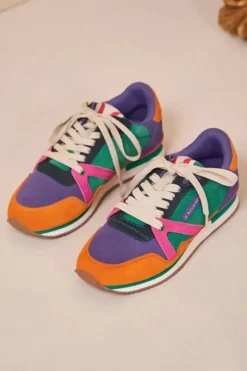 Danefæ Sneakers>M.Moustache Andre Running Sneakers Suede Orange Violet Fuchsia