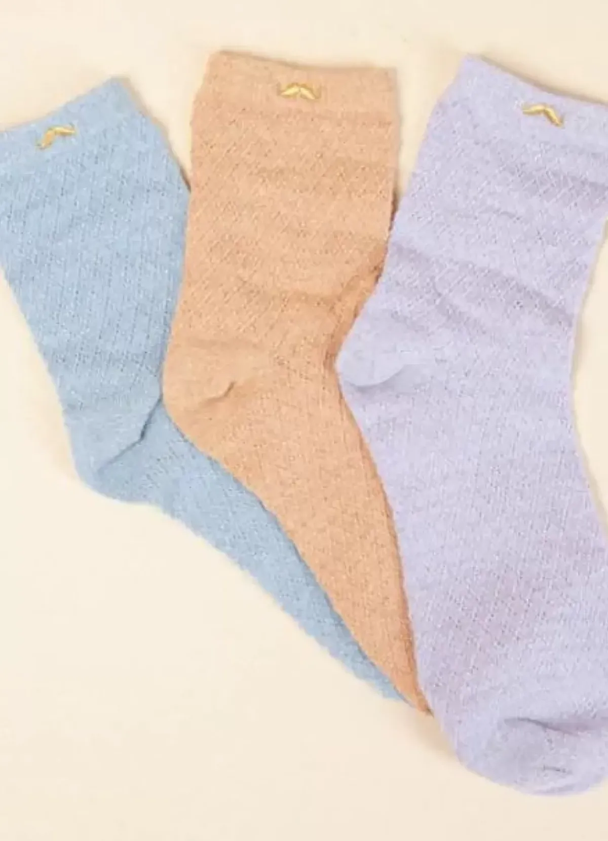 Danefæ Socken Und Strümpfe>M.Moustache Chaussettes Stromper 3-Pak Gaufre Paillettes