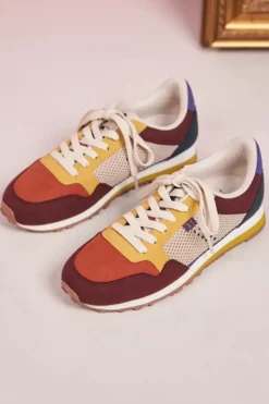 Danefæ Sneakers>M.Moustache Gabrielle Ultrasuede Et Mesh Bordeaux Brique Anis