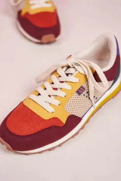 Danefæ Sneakers>M.Moustache Gabrielle Ultrasuede Et Mesh Bordeaux Brique Anis