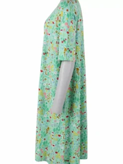 Danefæ Kleider>Organic - Dananemone Viscose Slub Dress Foam Botanical