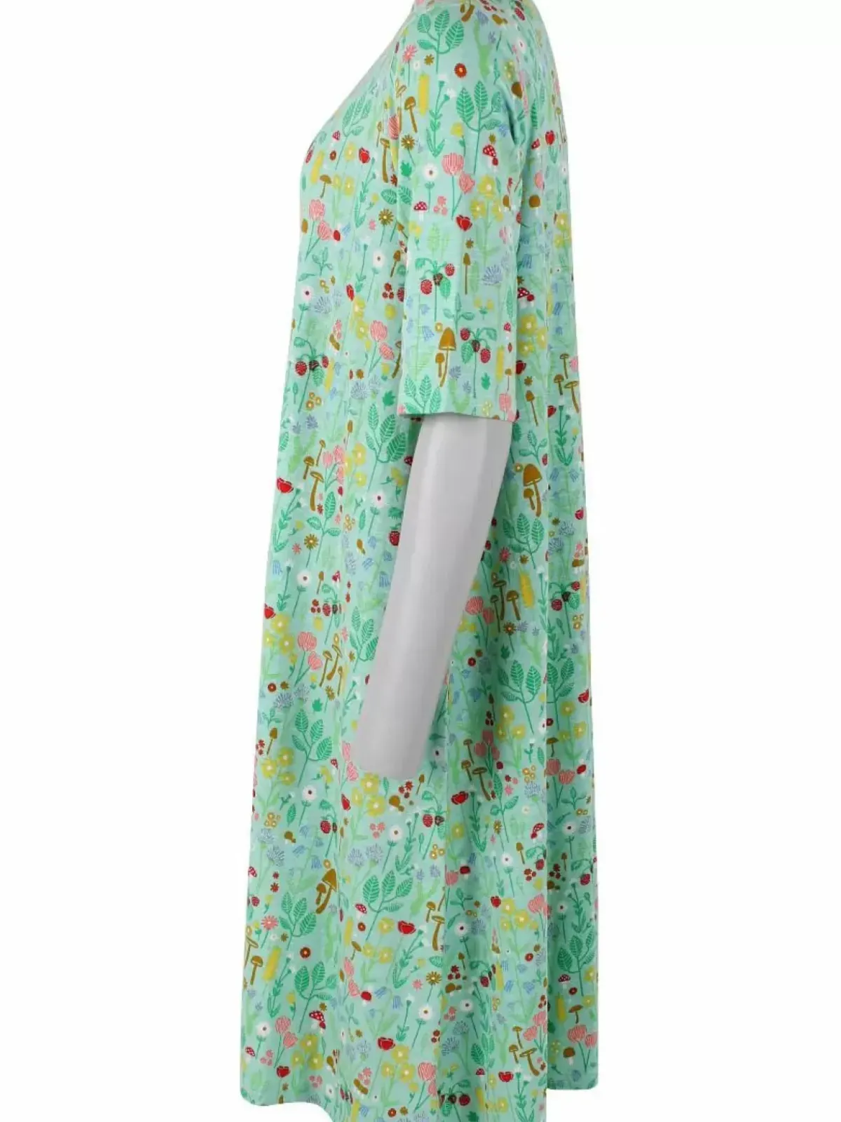 Danefæ Kleider>Organic - Dananemone Viscose Slub Dress Foam Botanical