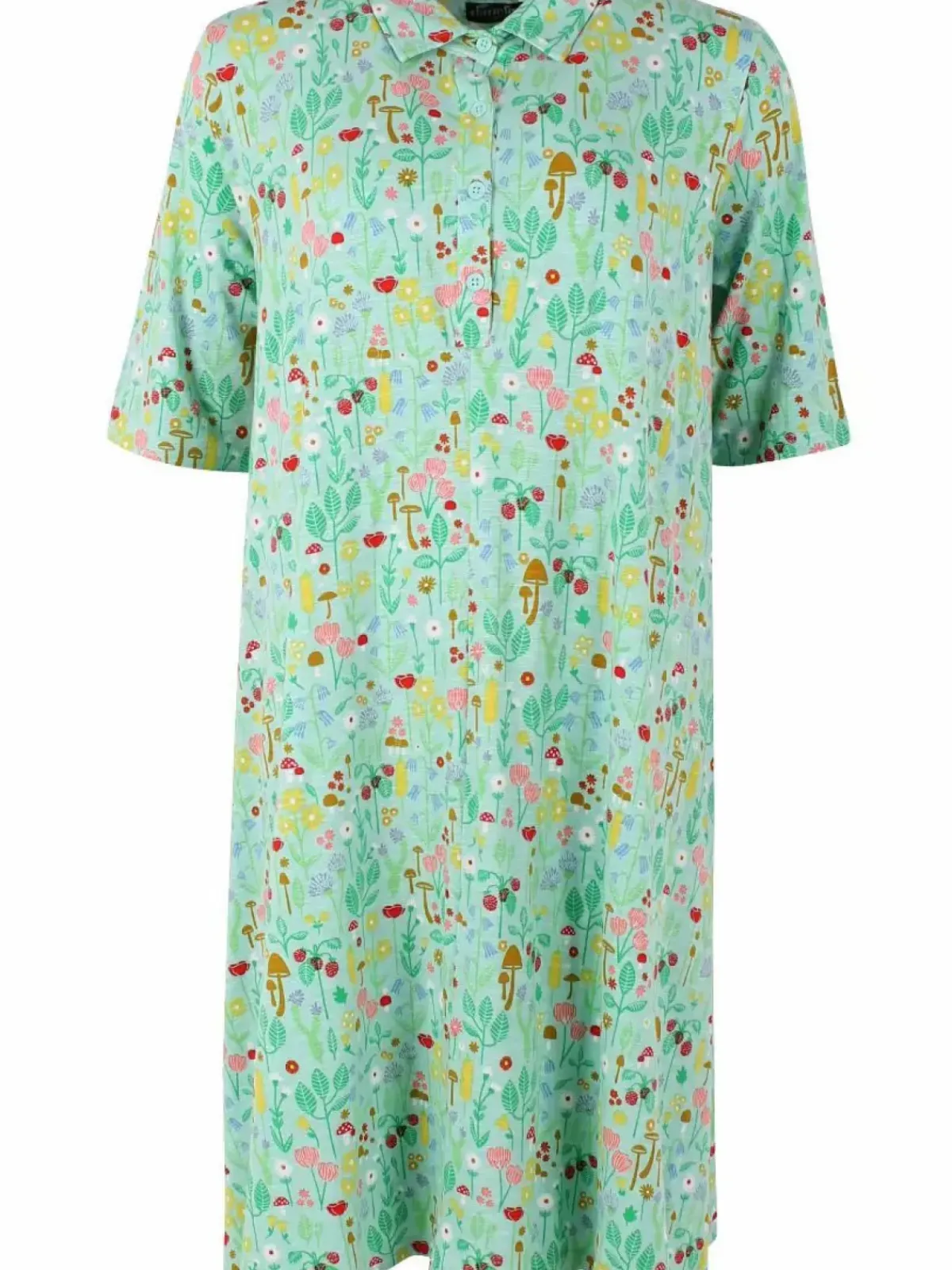 Danefæ Kleider>Organic - Dananemone Viscose Slub Dress Foam Botanical