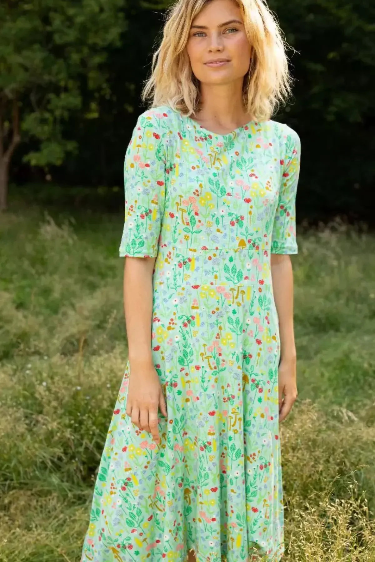 Danefæ Kleider>Organic - Danecharlotte Viscose Dress Foam Botanical