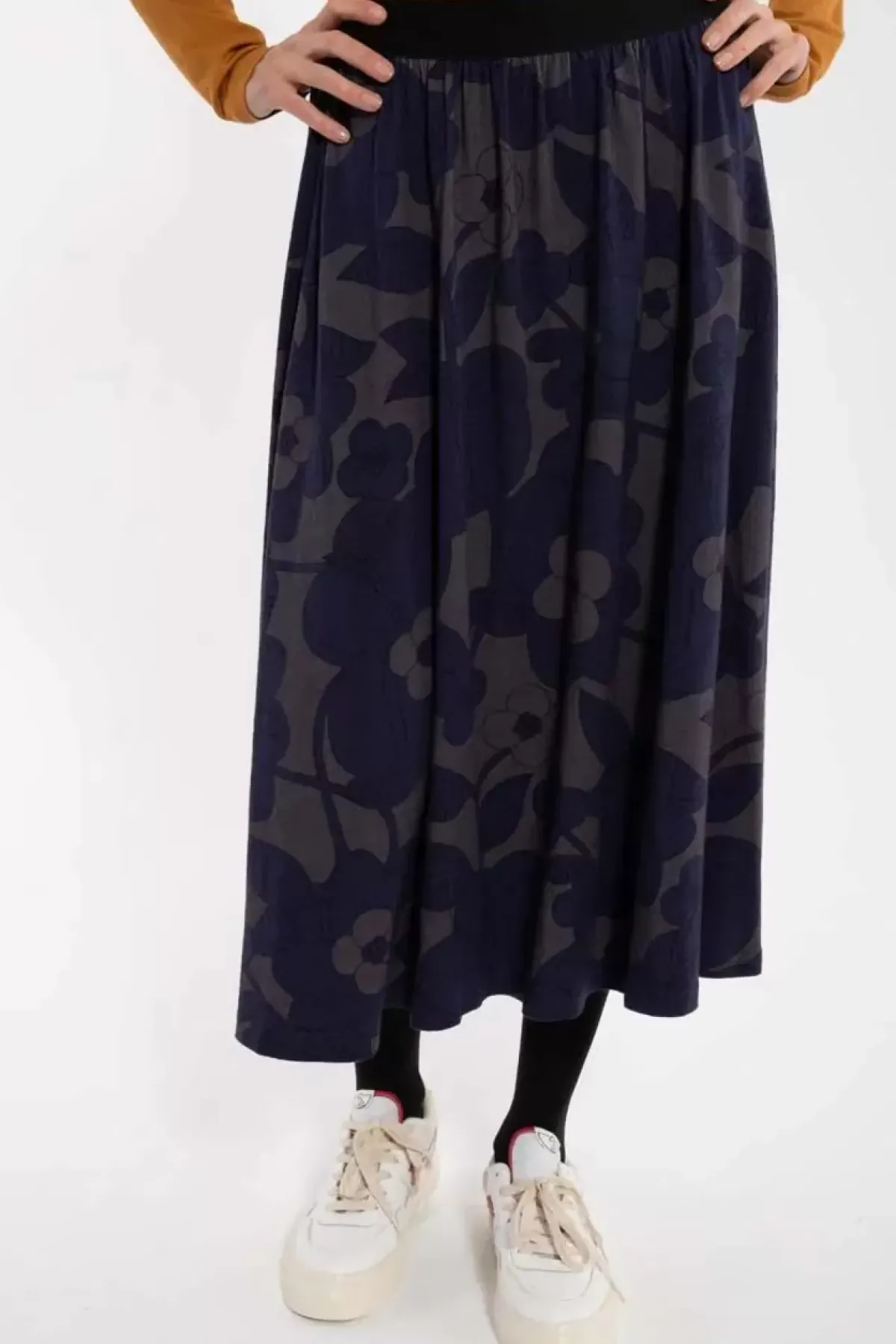 Danefæ Röcke>Organic - Danechichi Skirt Grey Marine Bloom Boom