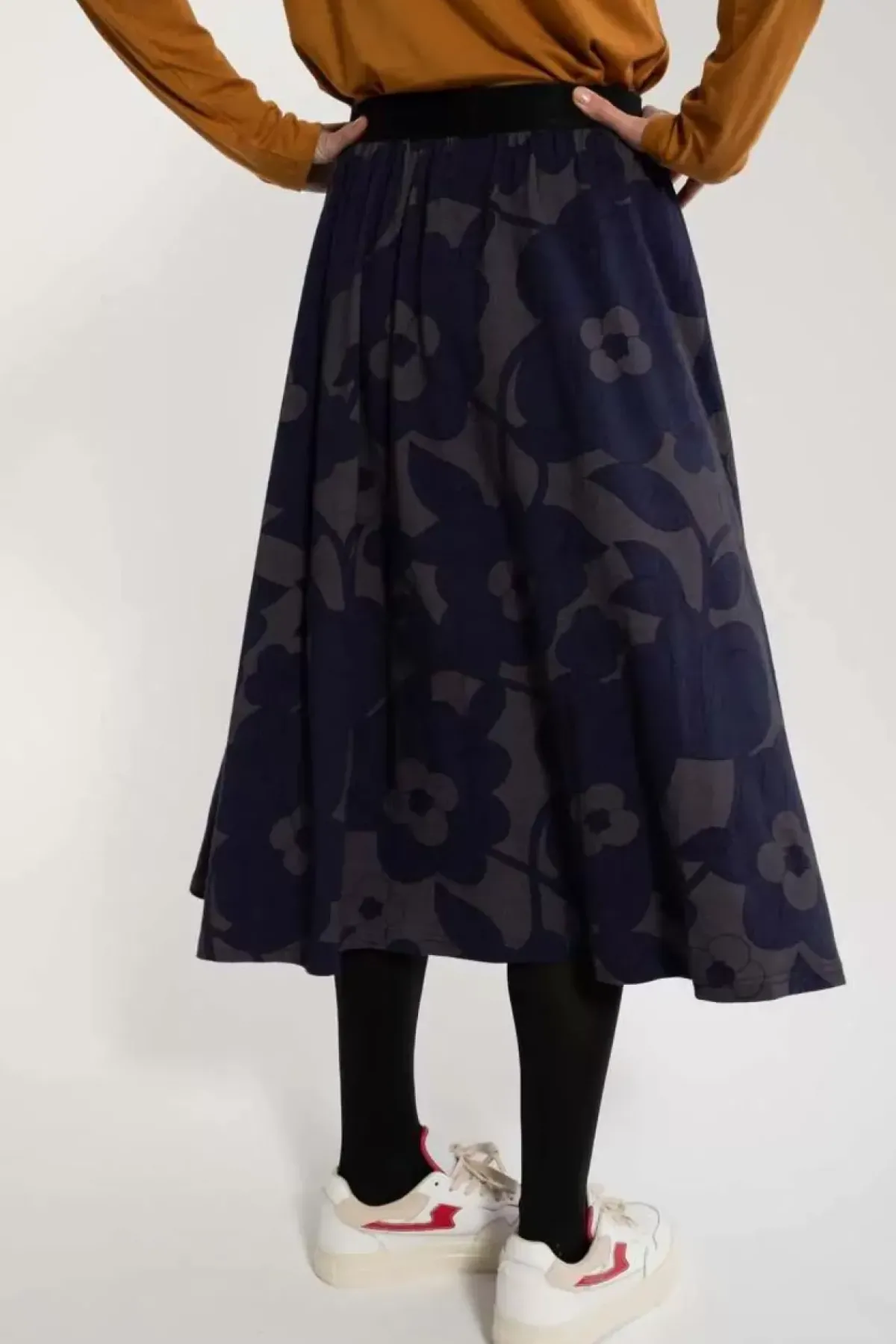 Danefæ Röcke>Organic - Danechichi Skirt Grey Marine Bloom Boom