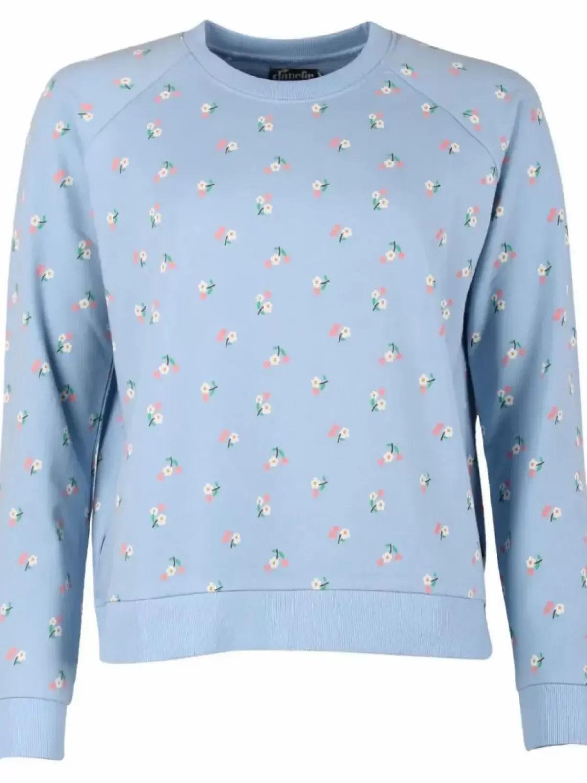 Danefæ Sweatshirts>Organic - Daneklausen Sweat Pastel Blue Mini Flower