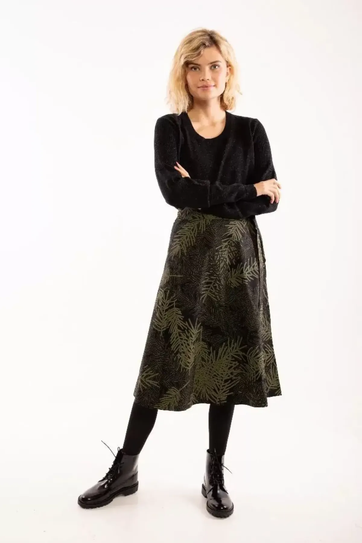 Danefæ Röcke>Organic - Danemikkelsen Skirt Black/Olive Finepine