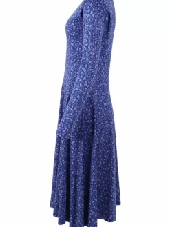 Danefæ Kleider>Organic - Danesigrid Interlock Dress Deep Marine Fleurie