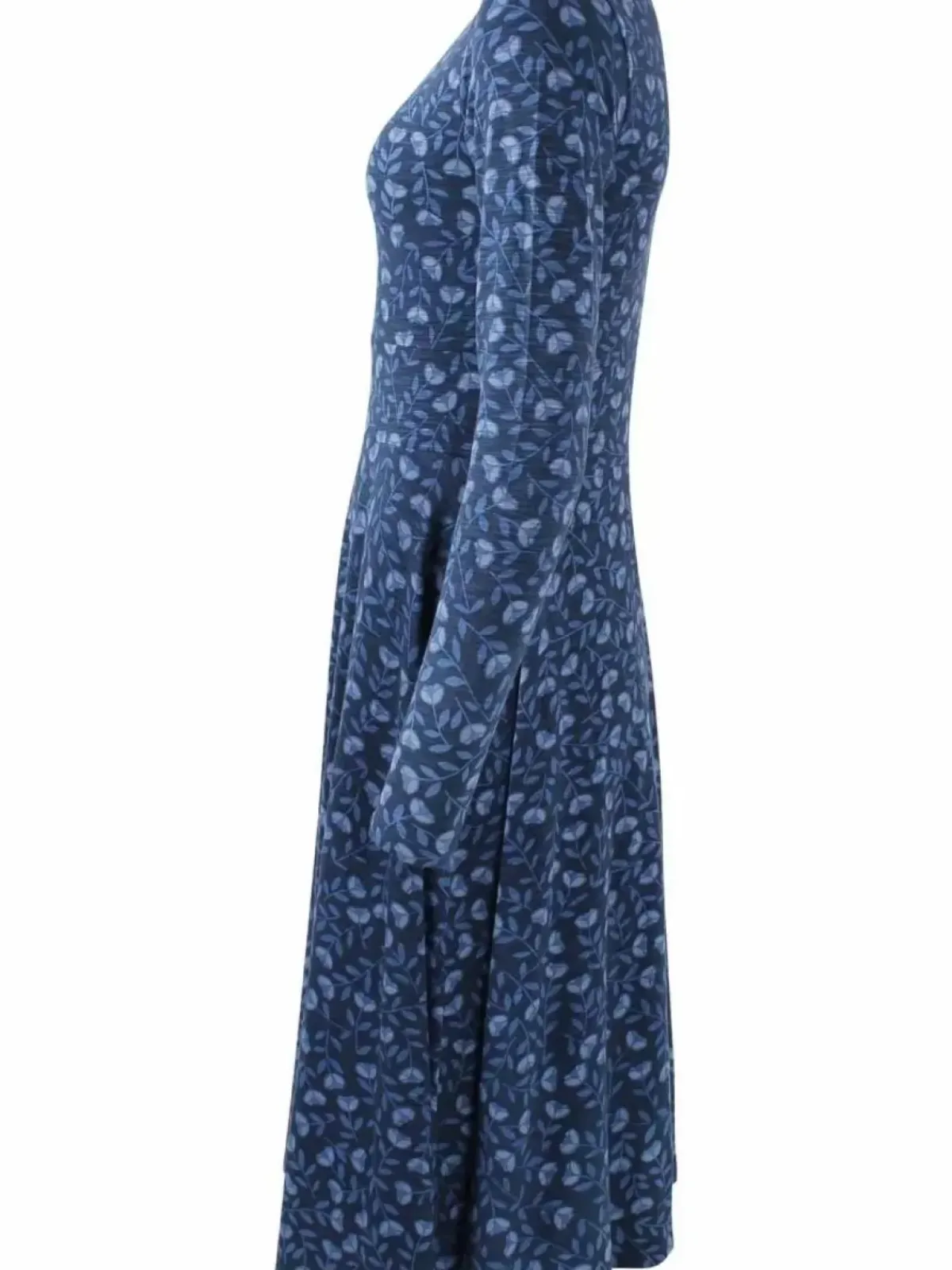 Danefæ Kleider>Organic - Danesigrid Viscose Dress Marine/Cold Blue Fleurie