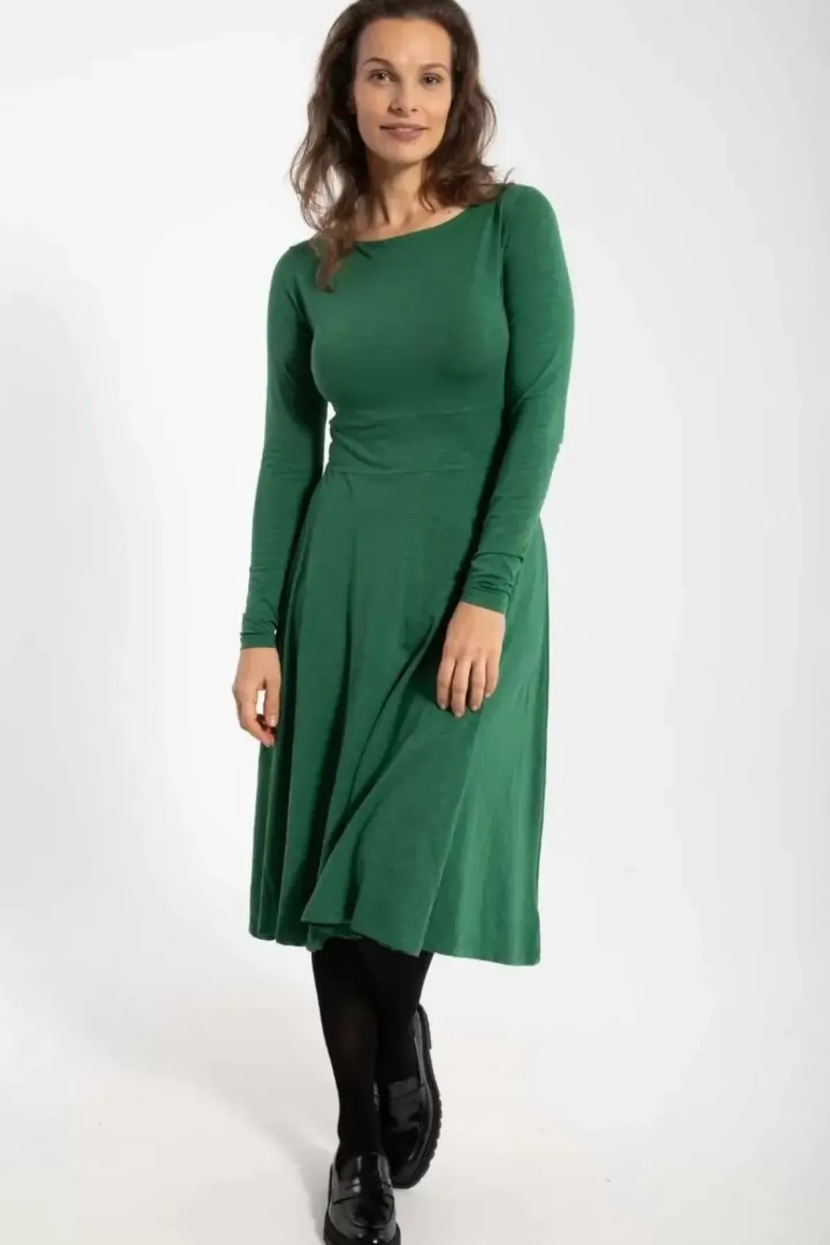Danefæ Kleider>Organic - Danesigrid Viscose Dress Warm Khaki