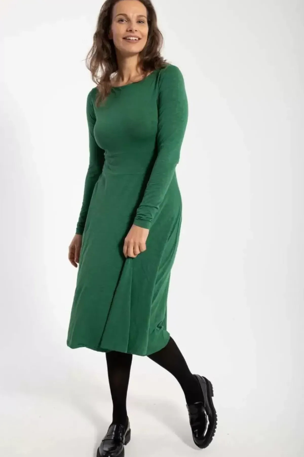 Danefæ Kleider>Organic - Danesigrid Viscose Dress Warm Khaki