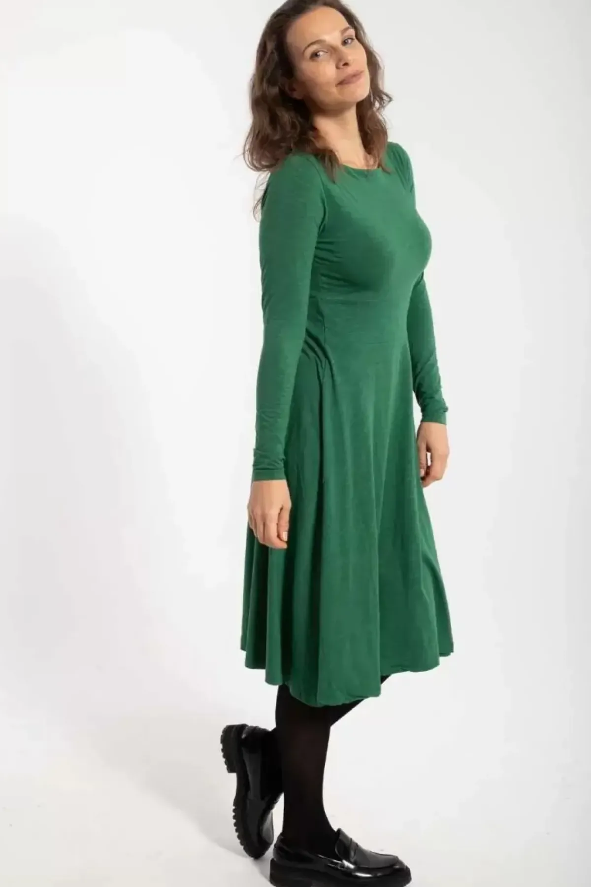 Danefæ Kleider>Organic - Danesigrid Viscose Dress Warm Khaki