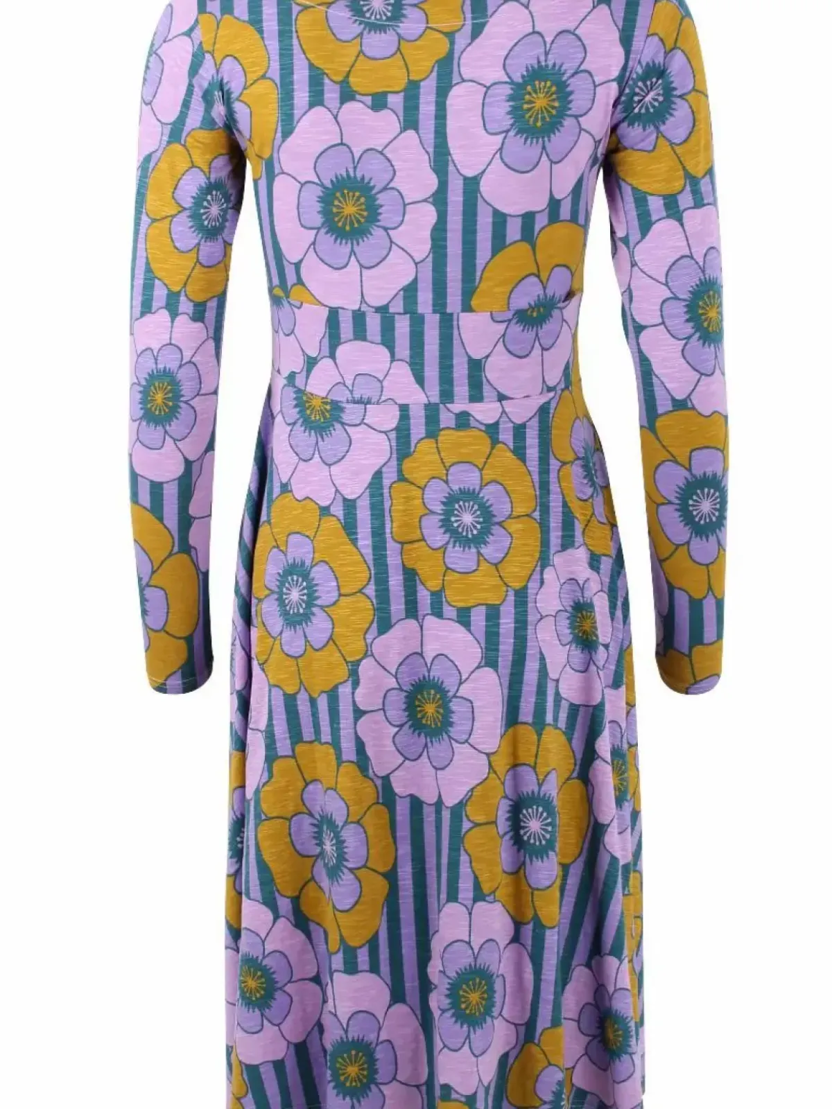 Danefæ Kleider>Organic - Danesigrid Viscose Slub Dress Viola Power Flower
