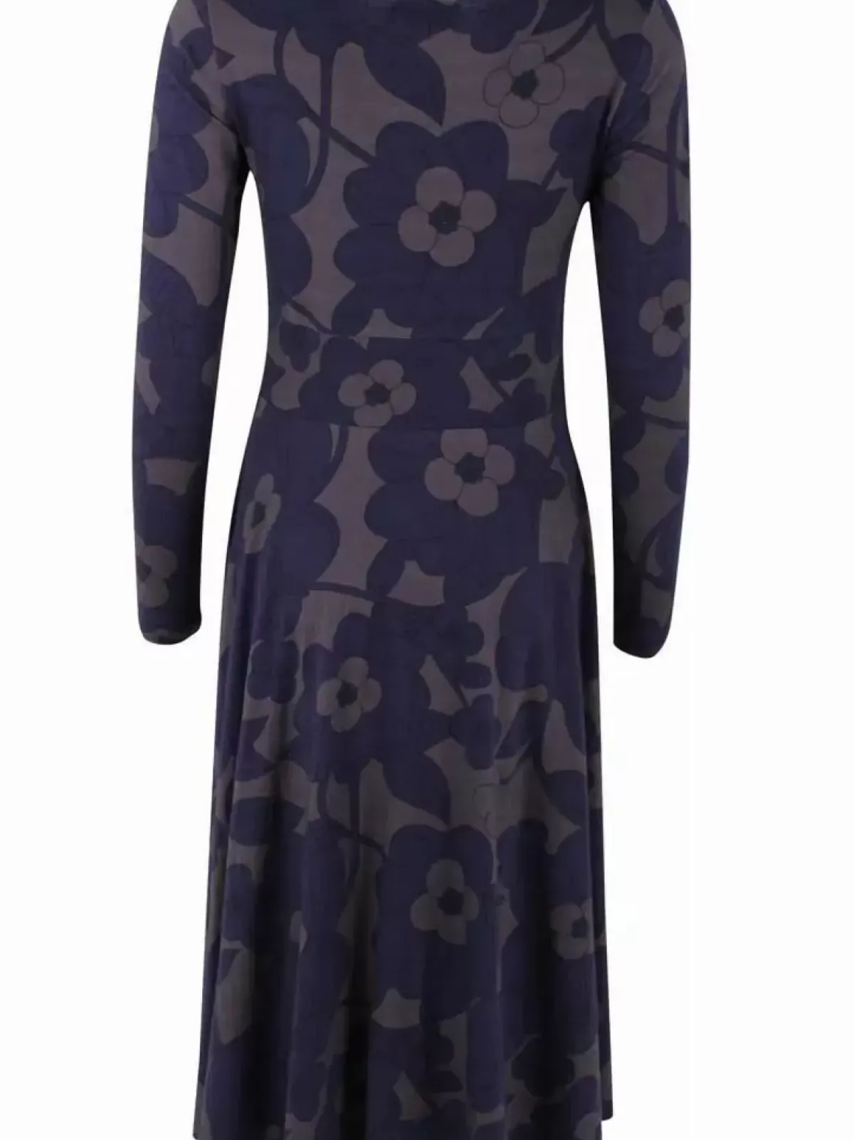 Danefæ Kleider>Organic - Danesigrid Viscose Slub Dress Grey Marine Bloom Boom