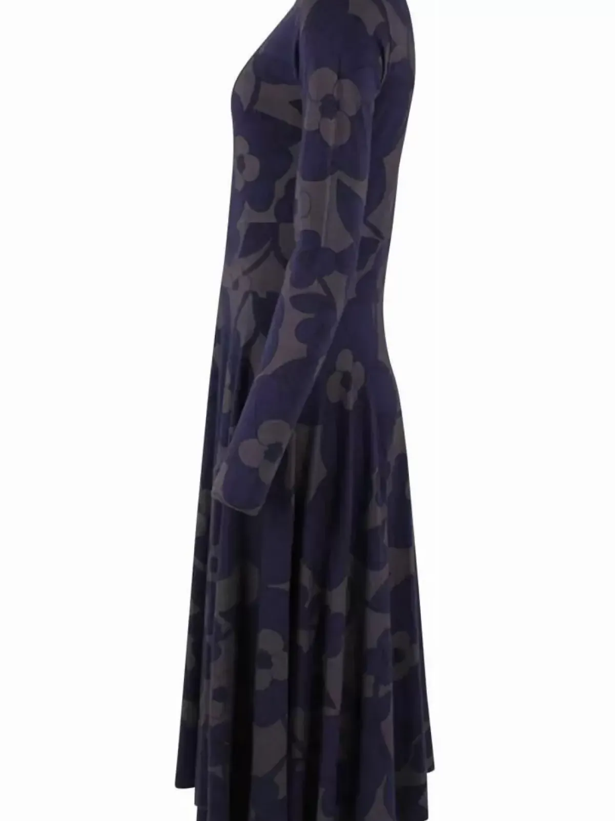 Danefæ Kleider>Organic - Danesigrid Viscose Slub Dress Grey Marine Bloom Boom