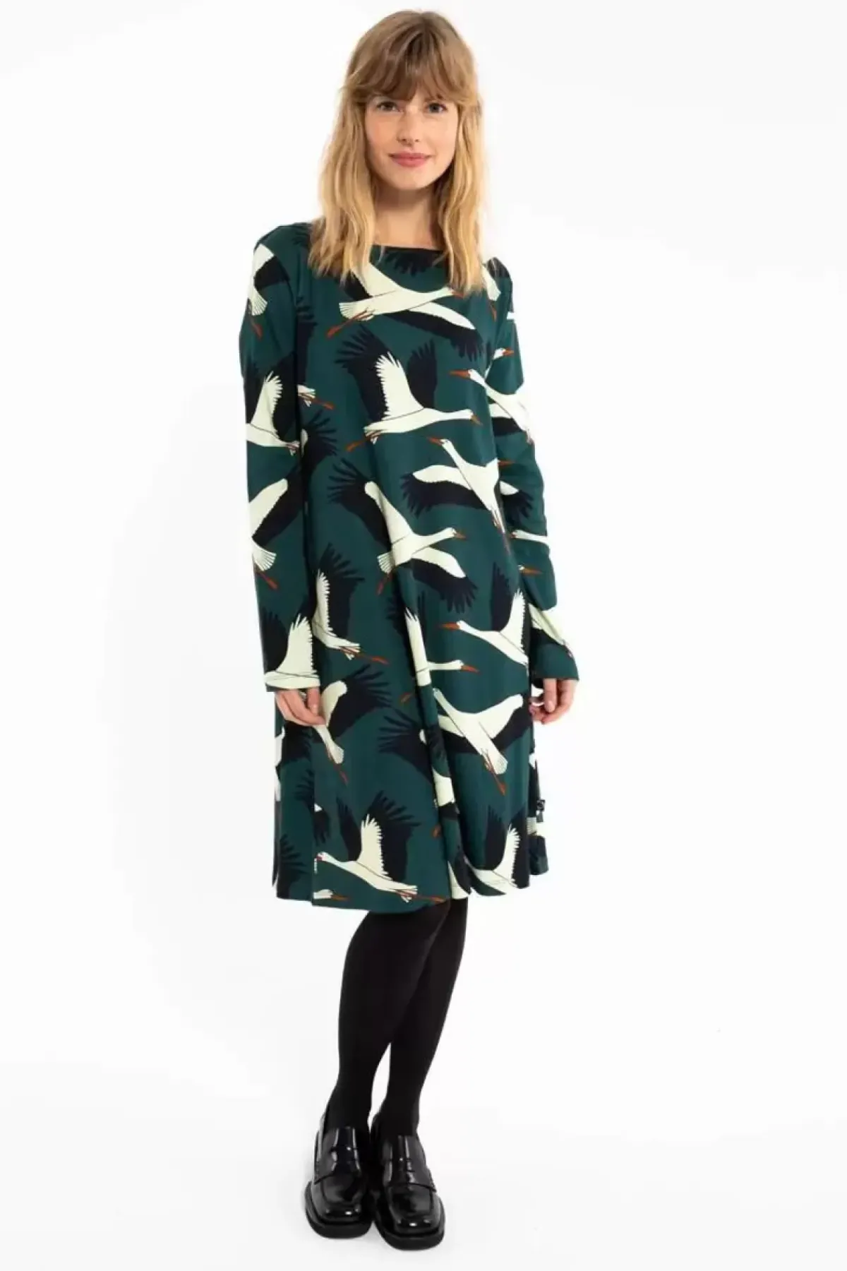 Danefæ Kleider>Organic - Danolivia Interlock Dress Dark Duck Stork