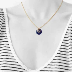 Danefæ Schmuck>Scherning Bloom Halskaede Ultramarine/Guldbelagt