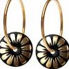 Danefæ Schmuck>Scherning Bloom Oreringe Black/Guldbelagt