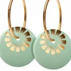 Danefæ Schmuck>Scherning Bloom Oreringe Stor Aqua/Guldbelagt