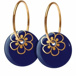 Danefæ Schmuck>Scherning Flora Oreringe Stor Ultramarine/Guldbelagt