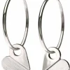 Danefæ Schmuck>Scherning Heart Oreringe Solvfarvet