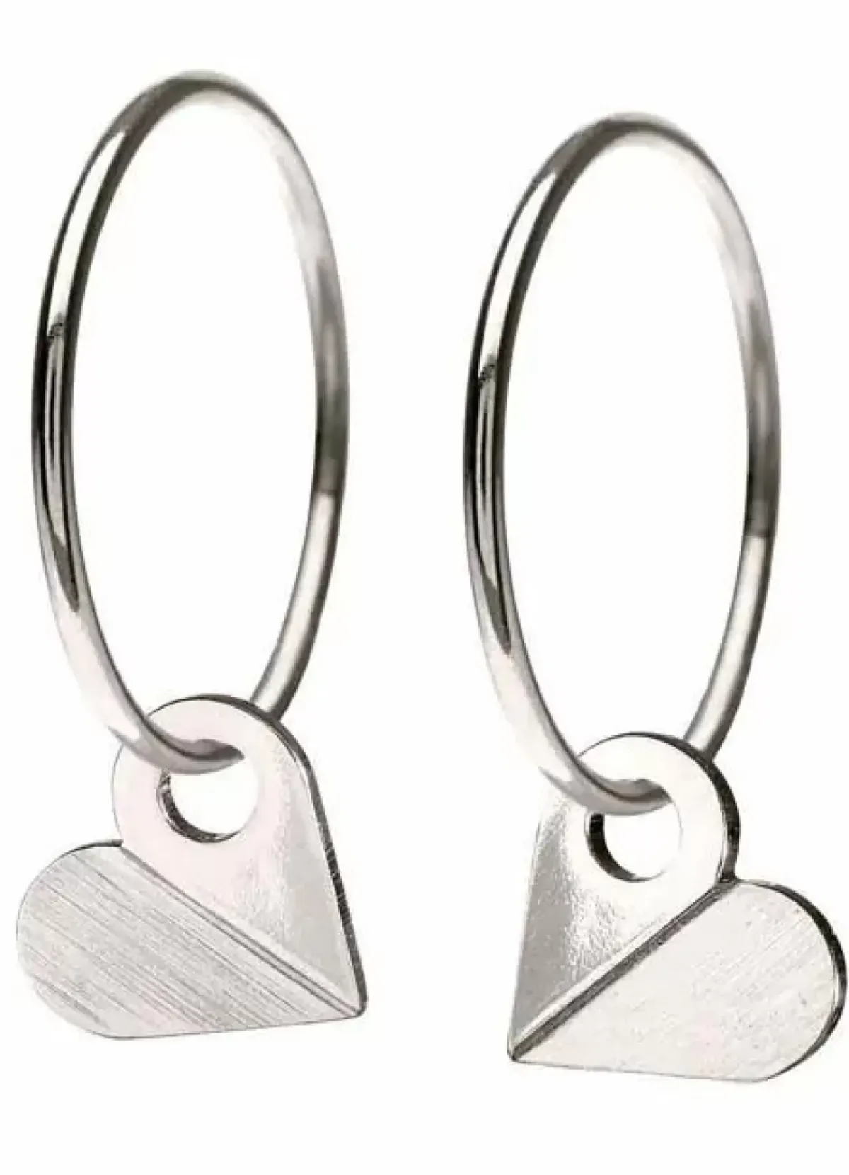 Danefæ Schmuck>Scherning Heart Oreringe Solvfarvet