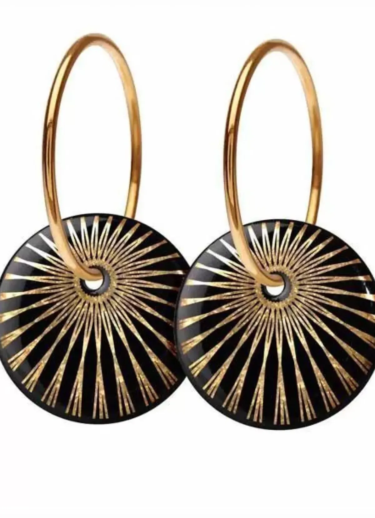 Danefæ Schmuck>Scherning Splash Oreringe Black/Guldbelagt