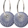 Danefæ Schmuck>Scherning Splash Oreringe Lavender/Solvfarvet
