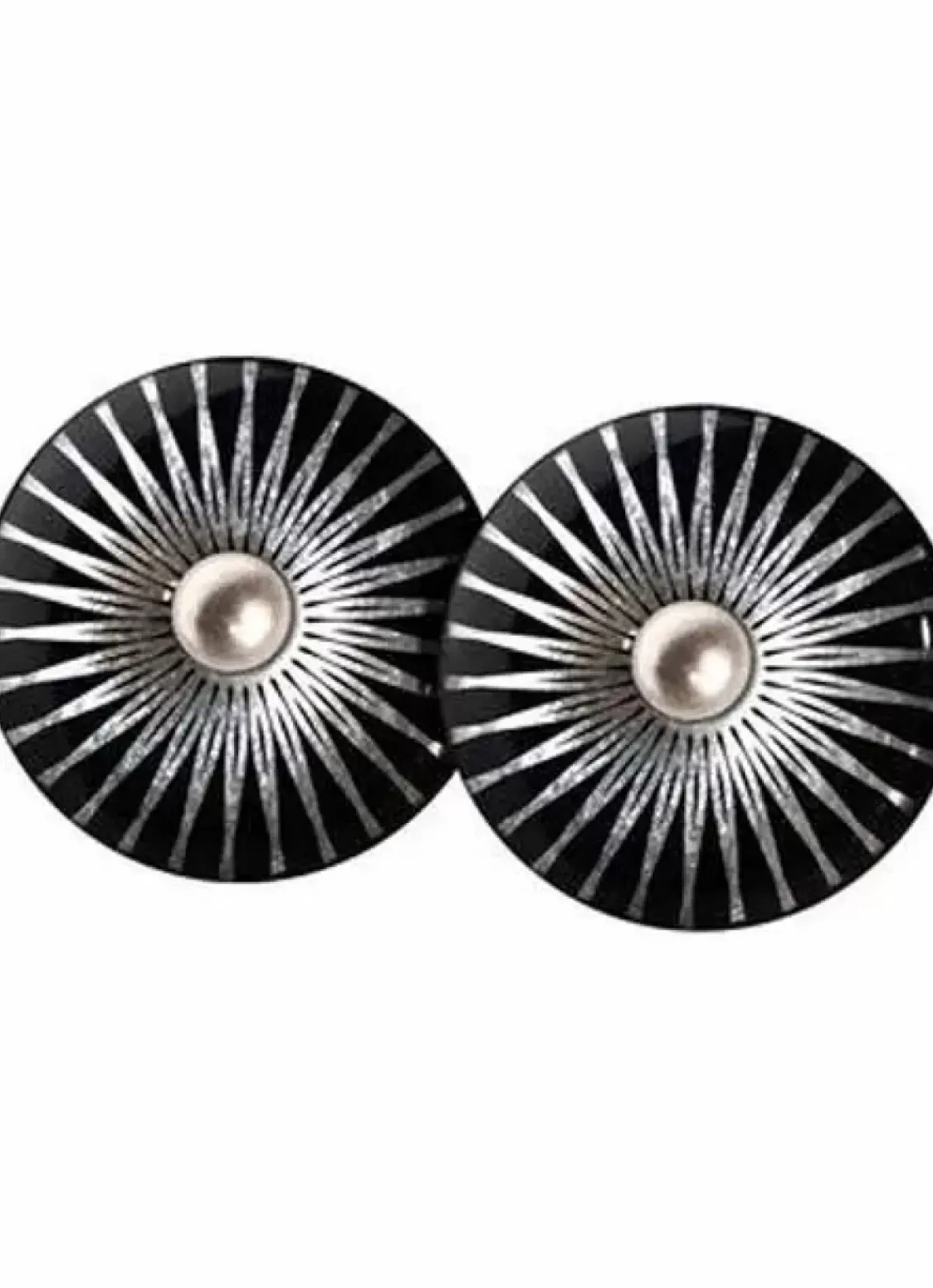 Danefæ Schmuck>Scherning Splash Orestikker Black/Solvfarvet