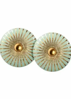 Danefæ Schmuck>Scherning Splash Orestikker Aqua/Guldbelagt