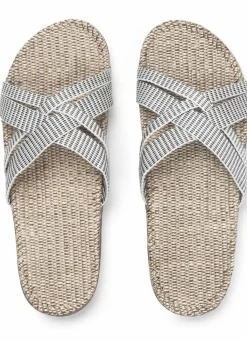 Danefæ Sandalen>Shangies Women White Stripes