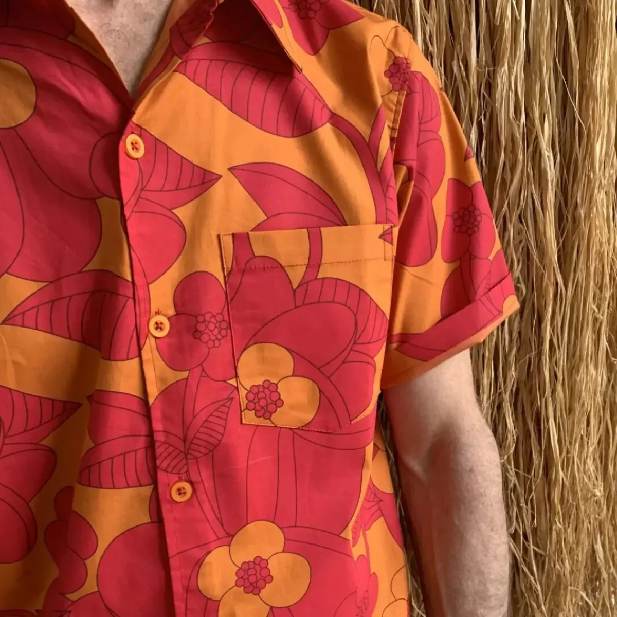 Danefæ Hemden>Tikifar Shirt Honey/Dk Fuchsia Bloom Boom