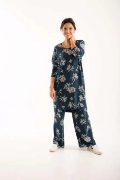Danefæ Tunicas>Veronica Tunic Dusty Navy Hemlock