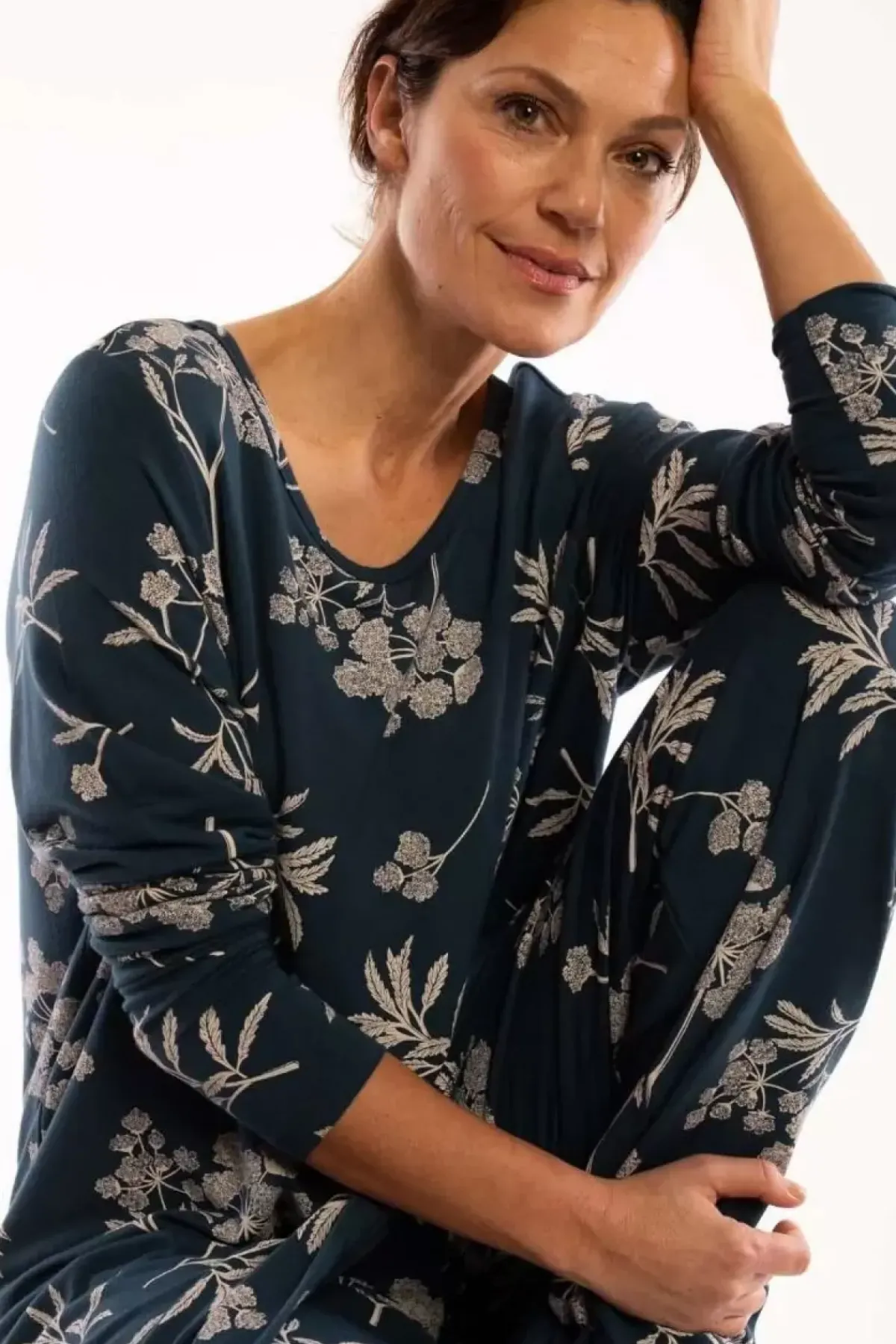 Danefæ Tunicas>Veronica Tunic Dusty Navy Hemlock