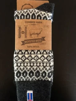 Danefæ Socken Und Strümpfe>Woolwear Ragsok M/Islandsk Flag Koks Nr.23